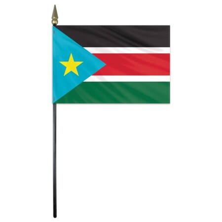 South Sudan Stick Flag 4x6 E Gloss